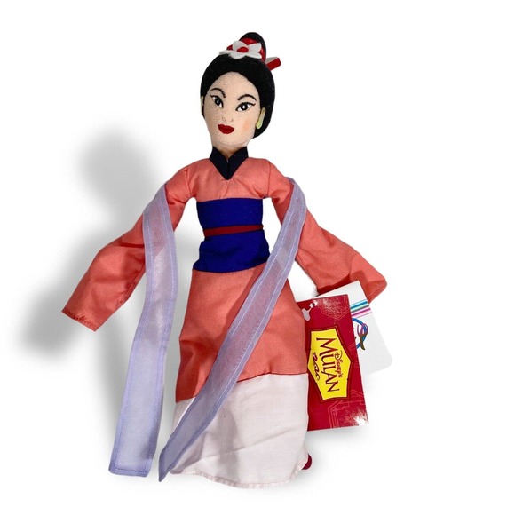 Disney Store Mulan Bean Bag Plush Lot of 3 Khan Traditional & Mulan Warrior NWT - Picture 8 of 12